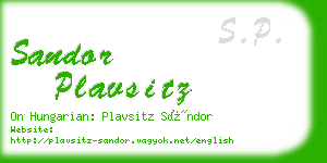 sandor plavsitz business card